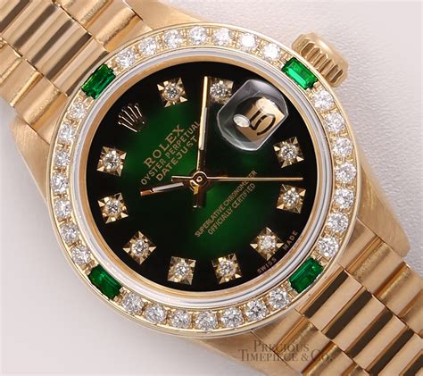 rolex frauen grün|Rolex chronometer damen.